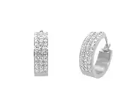 Bevilles Jewellery Stainless Steel Pave Crystal Hoop Earrings offer