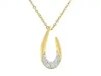 Bevilles Jewellery Crystal Swirl Necklace in Yellow Stainless Steel offer