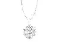 Bevilles Jewellery Brilliant Baguette Look Diamond Cluster Necklace in Sterling Silver offer