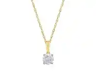 Bevilles Jewellery Tia 0.30ct Solitaire Diamond Necklace in 9ct Yellow Gold offer