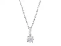 Bevilles Jewellery Brilliant 1/5ct Solitaire Diamond Necklace in 9ct White Gold offer