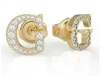 Bevilles Jewellery Guess G Multi Chain Gold Plated G Round Pave Stud Earrings offer