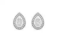Bevilles Jewellery Diamond Set Stud Earrings in Sterling Silver offer