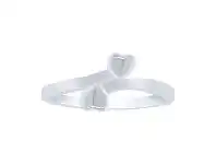 Bevilles Jewellery Sterling Silver Double Plain Heart Ring - O offer