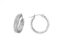 Bevilles Jewellery Stainless Steel Diamond Cut Hoop Earrings offer