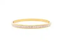 Bevilles Jewellery Crystal Pave Bangle in Yellow Stainless Steel offer