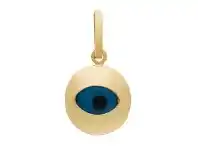 Bevilles Jewellery Plain Evil Eye Pendant in 9ct Yellow Gold Silver Infused offer