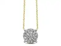 Bevilles Jewellery Martina Station Necklace with 0.40ct of Diamonds in 9ct Yellow Gold offer