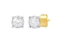 Bevilles Jewellery Tia Miracle Halo Earrings with 1/2ct of Diamonds in 9ct Yellow Gold offer
