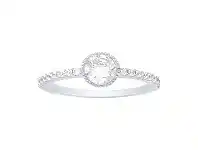 Bevilles Jewellery Sterling Silver Cubic Zirconia Centre Halo Ring - Q offer