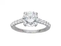 Bevilles Jewellery Sterling Silver Cubic Zirconia Solitaire Ring - O offer
