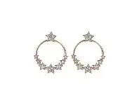 Bevilles Jewellery Bronzallure Hoop Earrings Stars - Cubic Zirconia offer