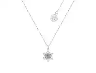 Bevilles Jewellery Disney Frozen 2 Elsa Blue Snowflake Necklace Sterling Silver 45cm offer