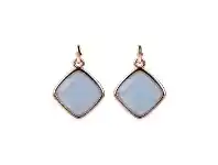 Bevilles Jewellery Bronzallure Incanto Rhombus Shape Earrings - 3.9cm / Rose Quartz offer
