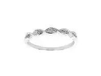 Bevilles Jewellery Sterling Silver Pave Twist Cubic Zirconia Ring - Q offer