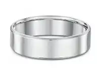 Bevilles Jewellery Dora 6mm Flat Bevel Edge Wedding Band in Sterling Silver Size Z1 offer