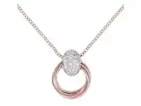 Bevilles Jewellery Bronzallure Multicircles Link Necklace With Pave - 47 cm / Cubic Zirconia offer