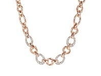 Bevilles Jewellery Bronzallure Oval Rolo Chain and Pavé Detail Necklace offer