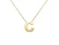 Bevilles Jewellery 9ct Yellow Gold Silver Infused Initial Pendant Necklace - C offer