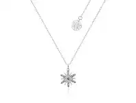 Bevilles Jewellery Disney Frozen 2 Anna Purple Snowflake Necklace Sterling Silver 45cm offer
