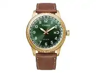 Bevilles Jewellery Citizen Eco Drive Green and Gold Men's Watch BM7483-15X offer