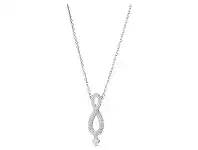 Bevilles Jewellery Swarovski Rhodium Plated Infinity Necklace offer