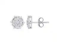 Mirage Bezel Set Stud Earrings with 0.10ct of Diamonds in Sterling Silver