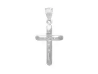 Bevilles Jewellery Crucifix Cross Large Pendant in 9ct White Gold Silver Infused offer