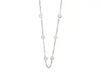 Bevilles Jewellery Crystal Station Necklace 42cm in Rose Stainless Steel offer