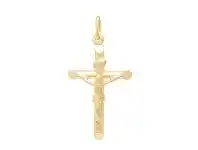 Bevilles Jewellery Bevelled Edges Crucifix Cross Pendant in 9ct Yellow Gold offer