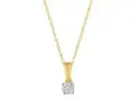 Bevilles Jewellery Tia 9ct Yellow Gold 0.10ct Solitaire Diamond Necklace offer