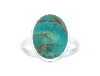 Bevilles Jewellery Sterling Silver Oval Synthetic Turquoise Ring - M offer