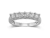 Bevilles Jewellery Miracle Eternity Ring with 1/4ct Diamonds in 9ct White Gold - N offer