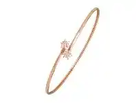 Bevilles Jewellery Cubic Zirconia Double Flower Bangle in 9ct Rose Gold Silver Infused offer