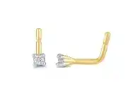 Bevilles Jewellery Diamond Set Nose Ring Pin in 9ct Yellow Gold offer