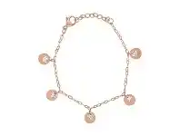 Bevilles Jewellery Rose Stainless Steel Crystal Charm Bracelet offer