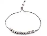 Stainless Steel Crystal Marquise Bolo Bracelet