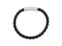 Bevilles Jewellery Stainless Steel Black Leather Weave Bracelet 21.5cm offer