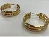 Bevilles Jewellery Double Round Hoop Earrings 15mm in 9ct Yellow Gold Silver Infusion offer