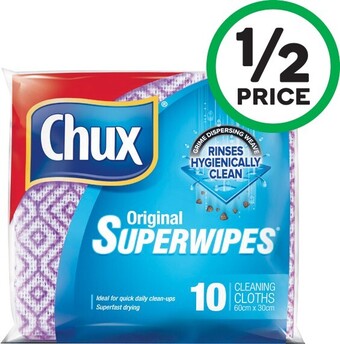 Woolworths Chux Original Superwipes Pk 10 offer