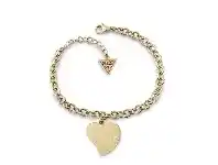Bevilles Jewellery Guess Love Gold Plated Guess Love Heart Charm Bracelet offer