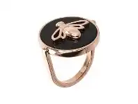 Bevilles Jewellery Bronzallure Bee Onyx Ring - IT 12 / FR 52 / Black Onyx offer