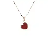 Bevilles Jewellery Bronzallure Mini Heart Pendant Necklace - Red Fossil Wood offer