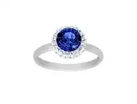 Bevilles Jewellery December Birthstone Sterling Silver Sapphire Blue Crystal Halo Ring - O offer