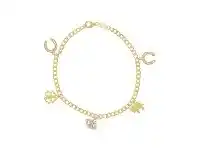 9ct Yellow Gold Silver Infused Charm Bracelet