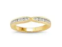 Bevilles Jewellery Channel Crossover Ring with 0.20ct of Diamonds in 9ct Yellow Gold - Q offer