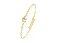 9ct Yellow Gold Silver Infused Evil Eye Baby Bangle