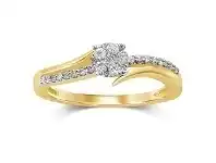 Bevilles Jewellery Composite Sweep Ring with 1/4ct of Diamonds in 9ct Yellow Gold - Q offer
