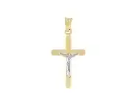Bevilles Jewellery 9ct Yellow Gold Silver Infused Two Tone Cross Pendant offer