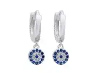 Bevilles Jewellery Evil Eye Sterling Silver Drop Earrings offer